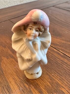Vintage Japan Hand Painted Porcelain Art Deco Half Lady for Pincushion